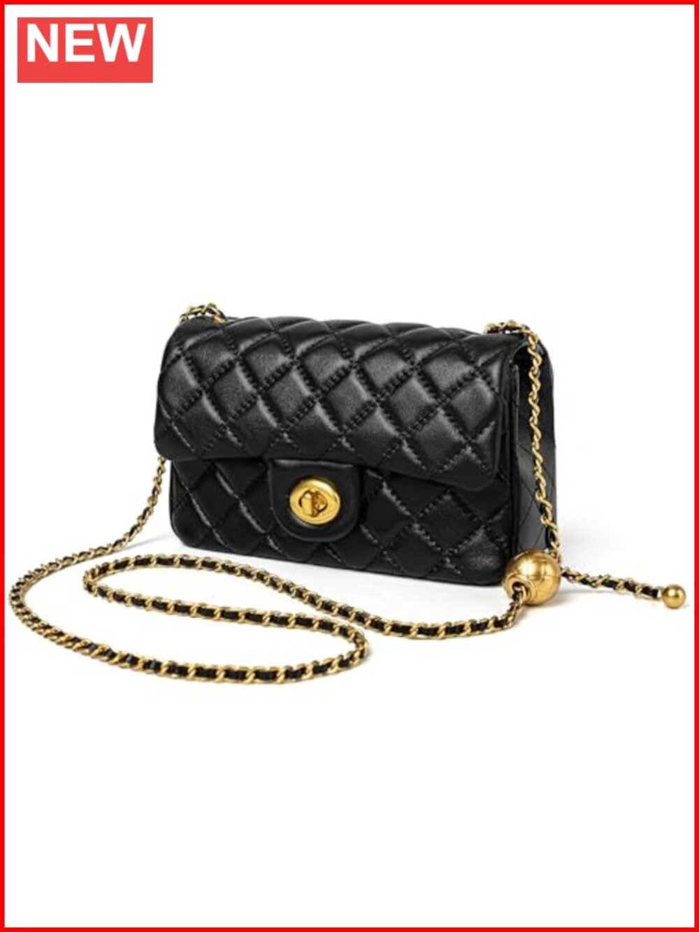 Quilted Lambskin Leather Crossbody Purse Small Twist Lock Bag
